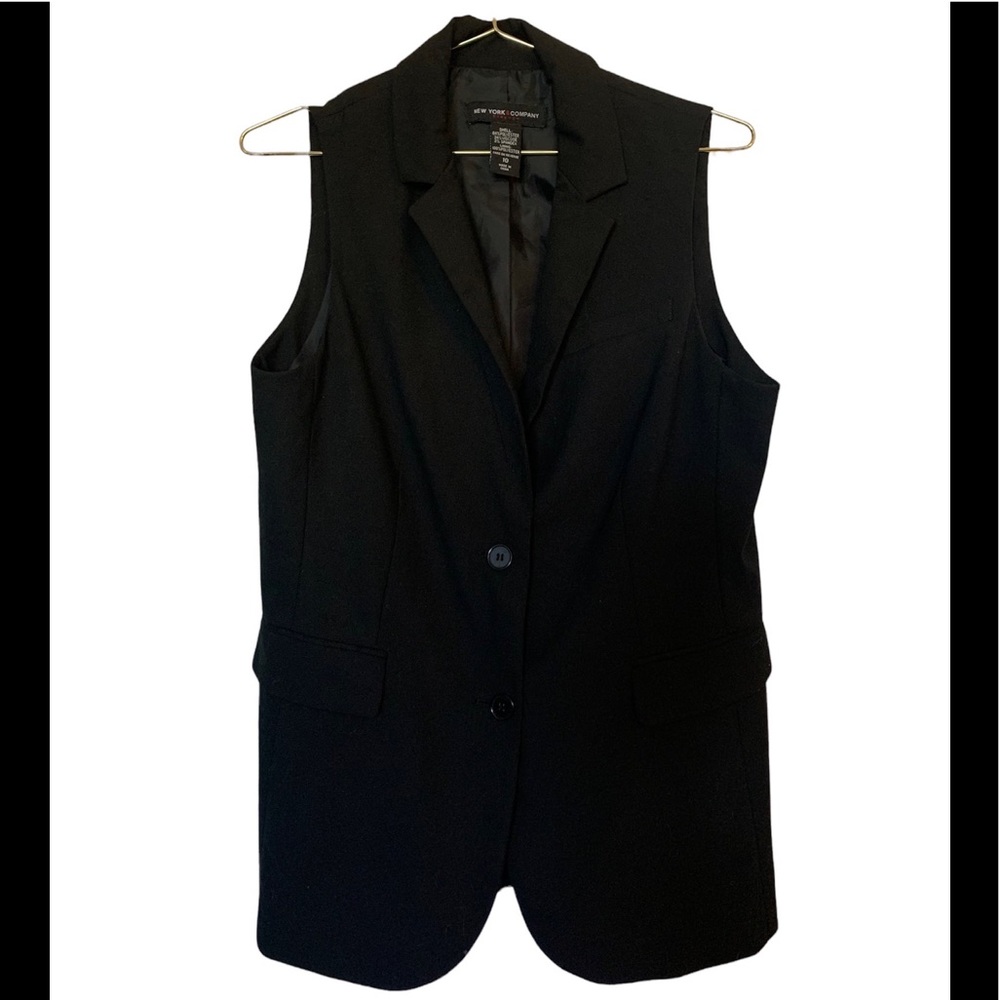 Womens | New York & Co Sleeveless Blazer Black Button Down Black Size 10